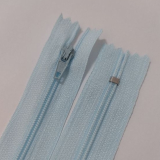Zíper Nylon Comum 15cm Azul Bebê