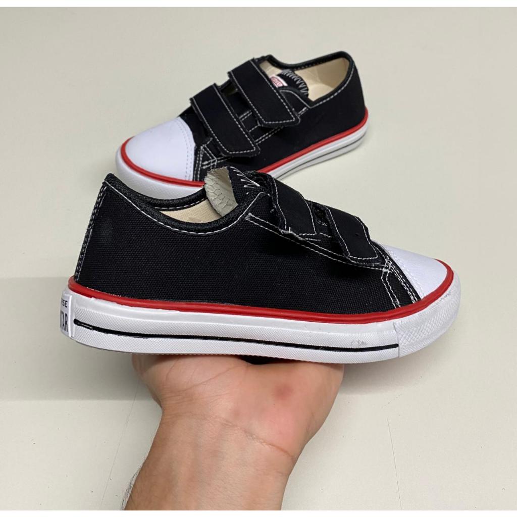 Tênis Converse All Star Infantil Fecho Em Velcro Preto