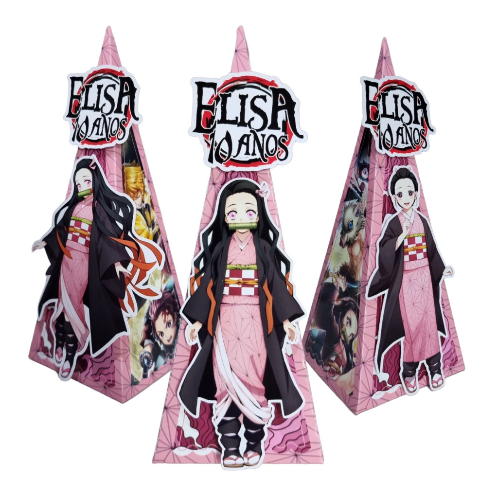 Caixa Pirâmide Nezuko Kamado - Demon Slayer Para Lembrancinha de Festa |  Shopee Brasil