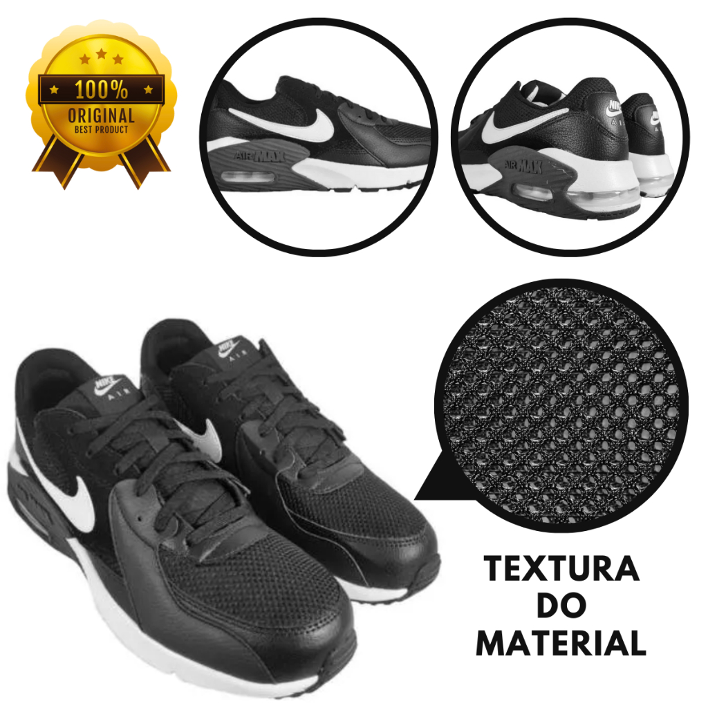 Tênis Nike Air Max Excee Preto e Branco - Masculino