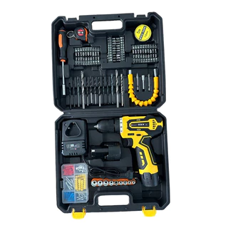 Parafusadeira Furadeira Sem Fio Tipo Dewalt Com 158 Peças - 25v 2 Baterias