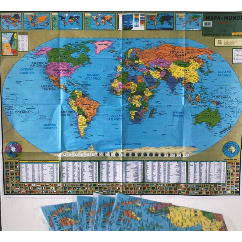 Mapa mundi grande 87x114 | Shopee Brasil