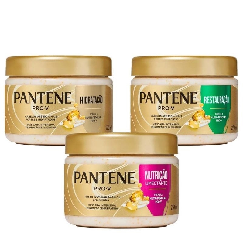 Kit Cronograma Capilar 3 Máscaras de Tratamento Pantene | Shopee Brasil