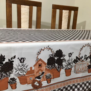 Toalha de Mesa Estampada Oxford 4, 6 e 8 Cadeiras - Decoração da Cozinha