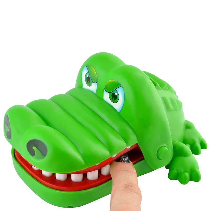 Jogo Crocodilo Morde Dedo Bocão e Olhão Dente Brinquedo Infantil Dentista