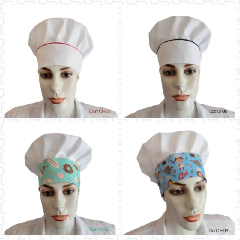 Touca Chef Chapéu Cozinheiro unissex