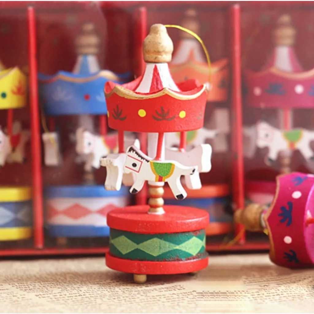 Enfeite de Natal Kit Carrosel de Madeira Decorativo Natalino Feliz Natal 2024