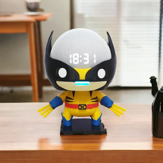 Suporte Alexa Echo Dot 4 ou Echo Dot 5 Tema Wolverine - Presente, decoração criativa, música, Amazon