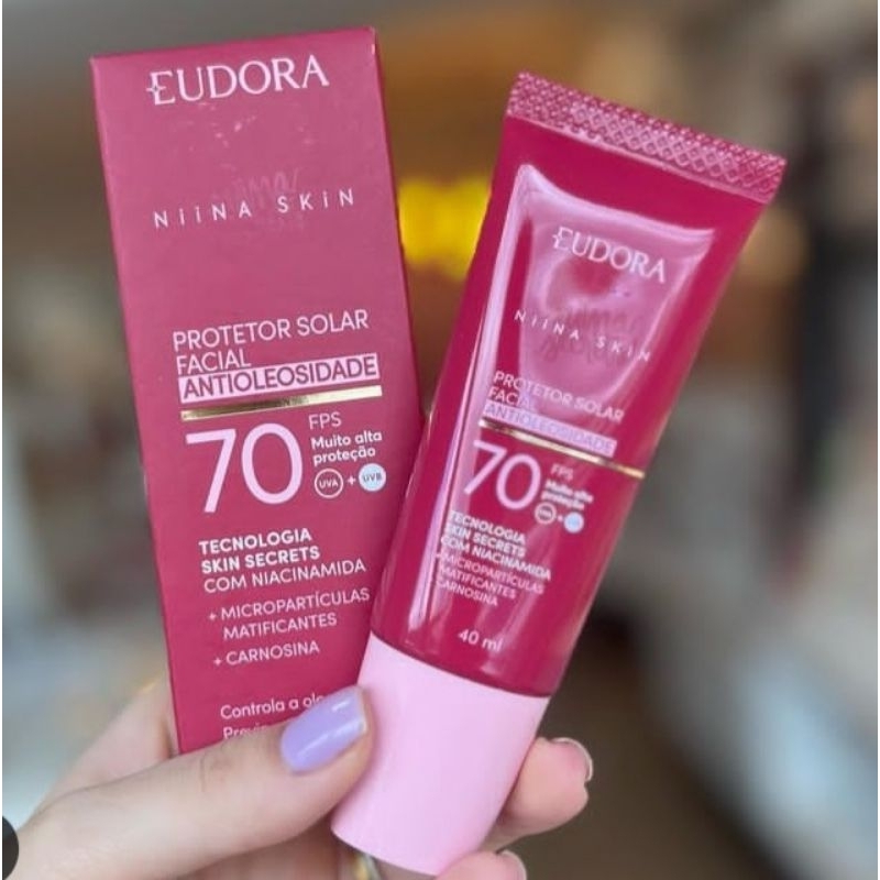 Protetor solar Facial Niina Secrets Anti oleosidade FPS 70 Eudora 40m ...