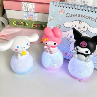 Sanrio Figura Anime Figura Kuromi Melody Cinnamoroll luminária Acessórios lâmpada Decorativos Kawaii Decoração de Casa Topo de Bolo Bonito Presente Infantil Presente de Natal