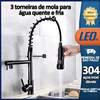 Torneira Cozinha Gourmet Torneiras flexivel para Monocomando Bifuncional Torneiras de pia retráteis com Com Spray Extensor Premium Preto