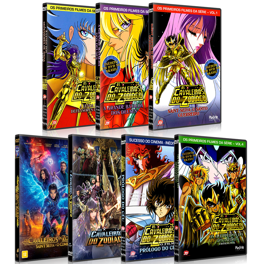 DVD Coleção Os Cavaleiros do Zodíaco com 7 Filmes - Alta Qualidade