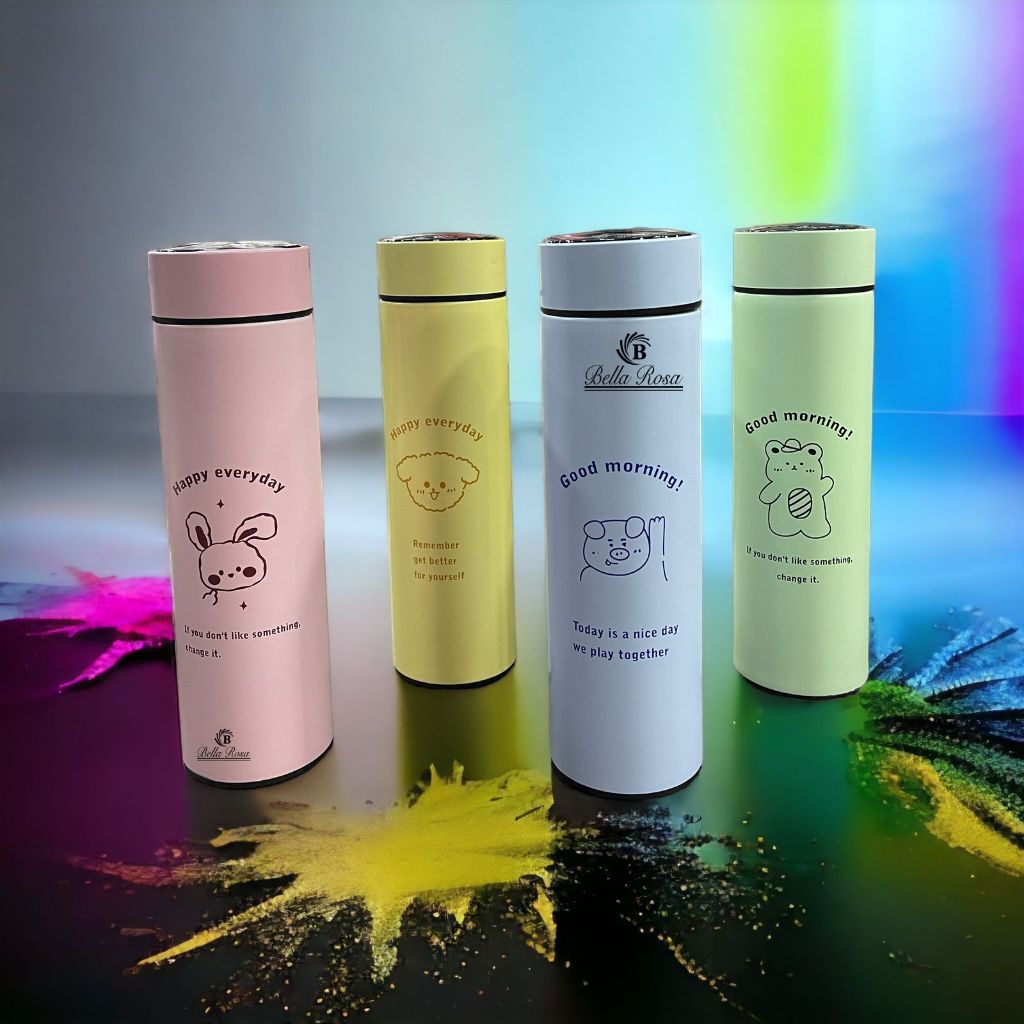 Garrafa Térmica Em Aço Inox Com Termômetro Digital 500ml Led