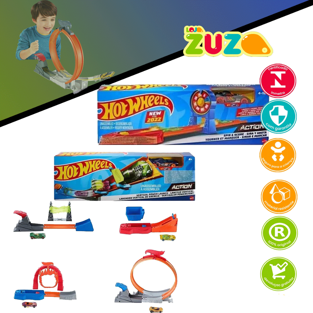 Brinquedo Pista Hot Wheels Acrobacia Lançador Carrinho fth79 - Loja Zuza  Brinquedos