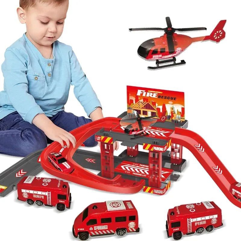 Pista Infantil Speedster Heliporto Carrinho e Helicóptero