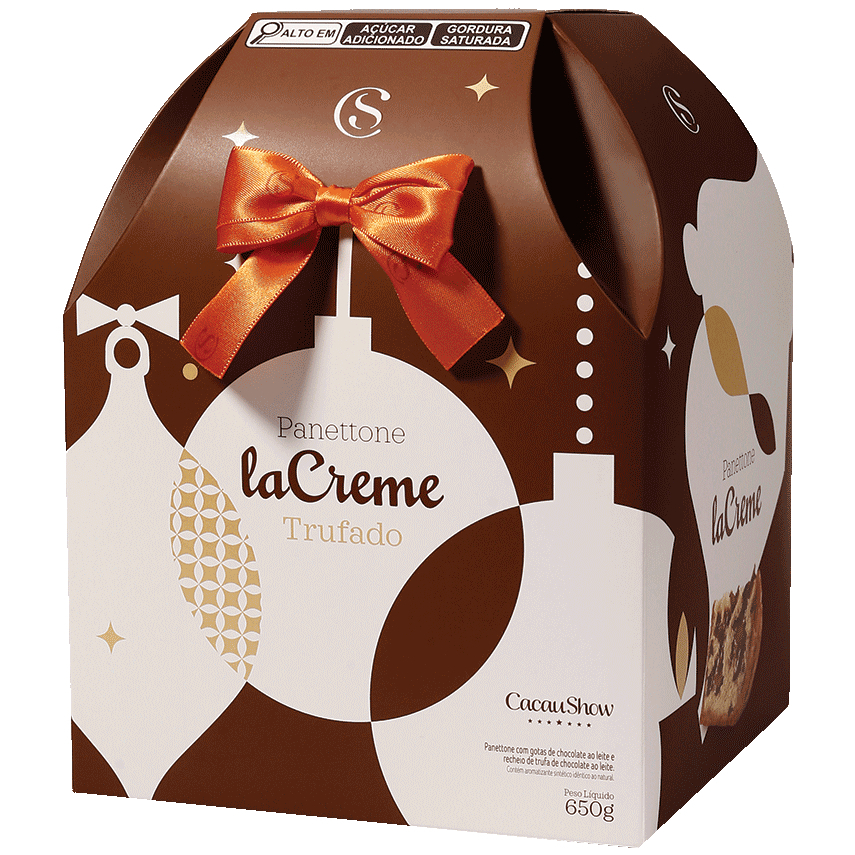 Panetone LaCreme Ao Leite Cacau Show 650g | Shopee Brasil