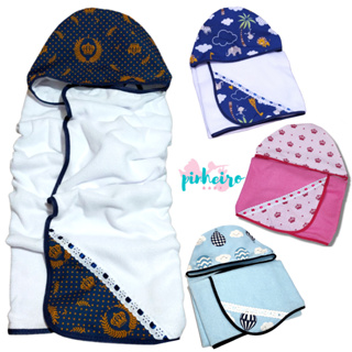 Toalha de Banho para Bebe Dupla Face Forrada com Tecido Fralda 100% Algodão Dupla Camada Varias Estampas Menino Menina
