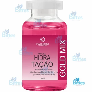 AMPOLA DE HIDRATAÇÃO GOLD MIX VIA CHARM COSMÉTICOS HIDRATAÇÃO PROFUNDA E DURADOURA CABELOS