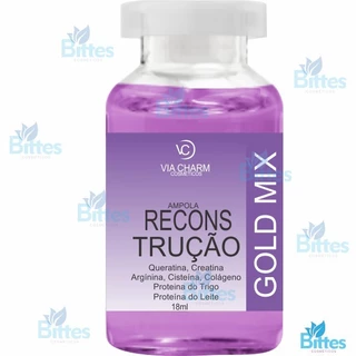 AMPOLA DE RECONSTRUÇÃO GOLD MIX VIA CHARM COSMÉTICOS QUERATINA CAPILAR