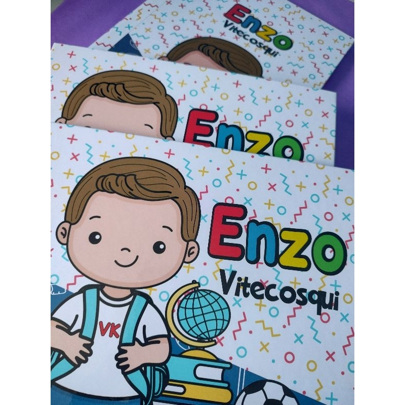kit Caderno brochura 96 Folhas,capa dura,personalizado com nome/ Volta às aulas