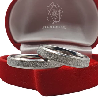 Par de Aliança Namoro Compromisso Diamantada Chanfrada 4mm Aço inox