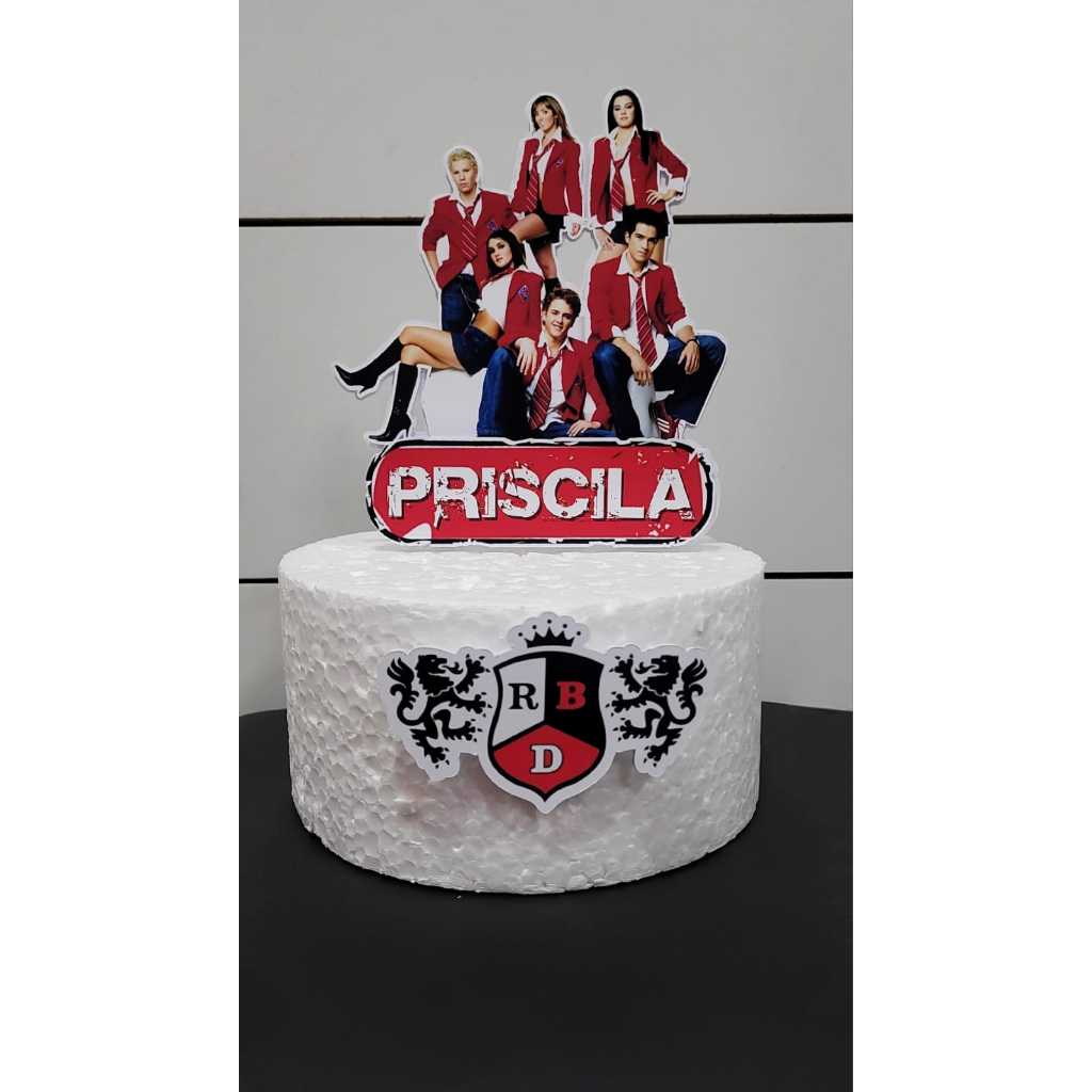 Topo de Bolo Personalizado 3D - RBD / Rebelde | Shopee Brasil