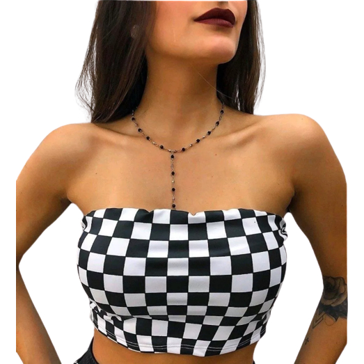 Cropped Top Faixa Tomara que Caia Feminino Moda Blogueira Super Lindo