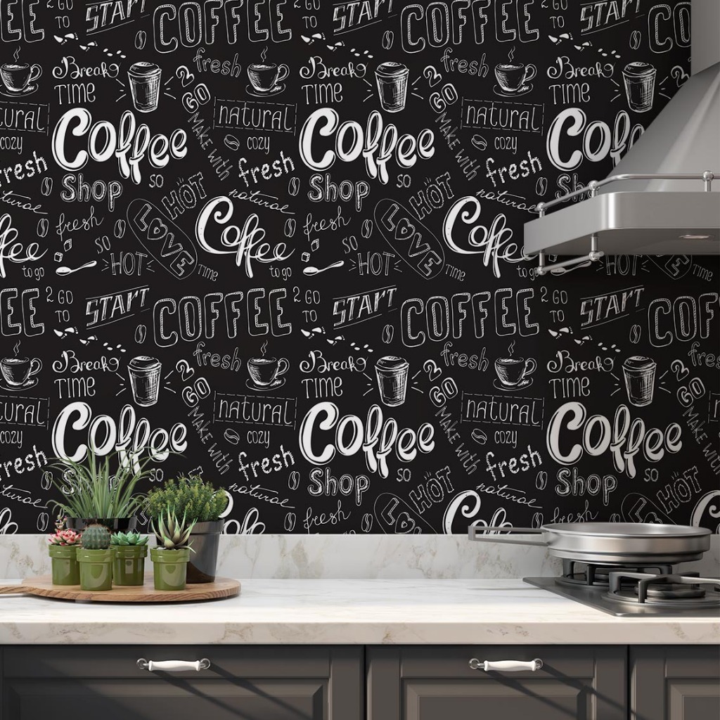 Papel de Parede Adesivo Coffee Vinilico Textura Cozinha Sala Lanchonete Bar