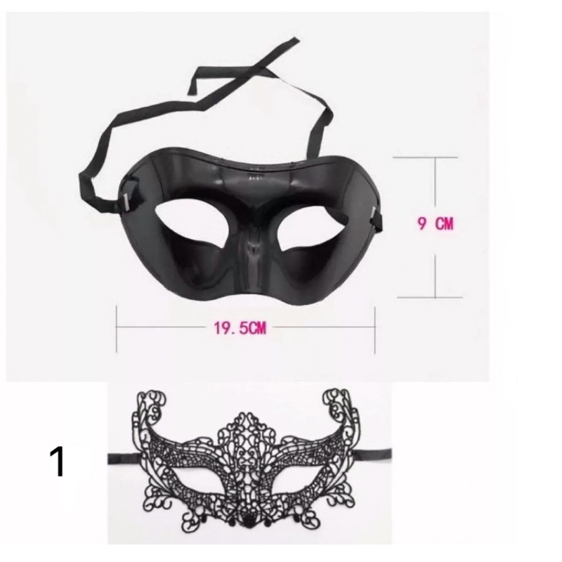 kit 2 máscaras ( veneziana lisa + renda ) baile luxo festa carnaval