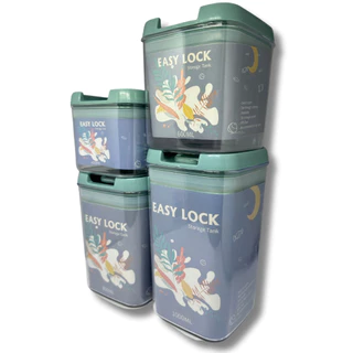 Kit de Potes para Cozinha Dispensa Acrílico Tampa com Trava Potes Herméticos 4 Peças