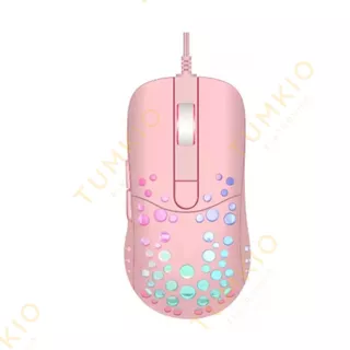 Mouse Gamer Led Rgb Jogo 3200 Dpi Ergonômico Rosa