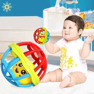 Brinquedo De Bebe Chocalho com pisca pisca Bolinha Mordedor De Silicone Para Bebê Baby Ball Macio