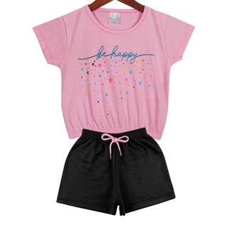 Conjunto infantil juvenil menina feminino BENGALINE moda blogueirinha  elastico verão short