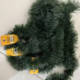 Kit 10m Festão Natalino Verde Escuro Brilhante Decoração de Natal Enfeite p/ Portas Janelas Escadas Paredes Muros Mesas