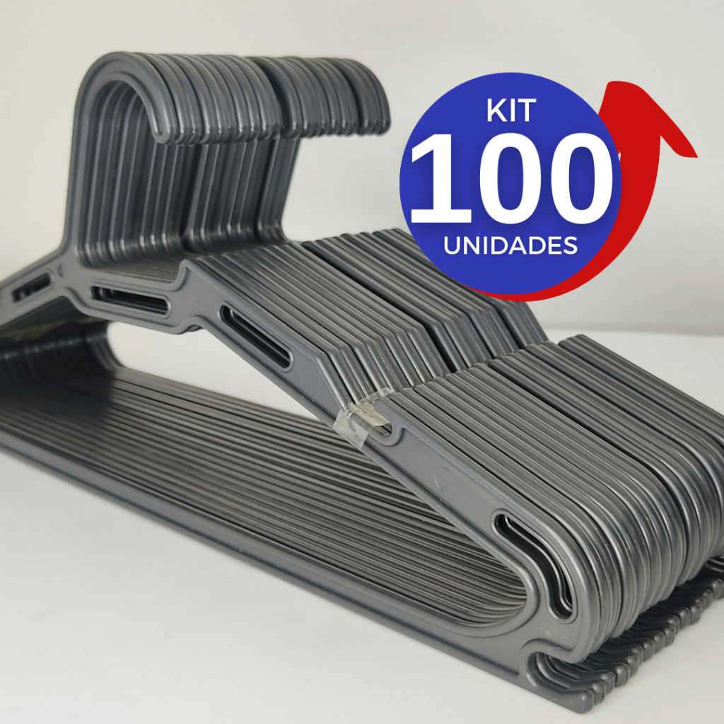 100 Cabide para roupas Resistente cabide adulto cabide atacado kit 100 ...