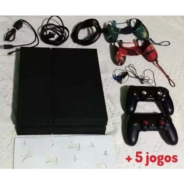 Playstation 4 Sony Hits Bundle 3, 1TB, 1 Controle, 3 Jogos Físicos