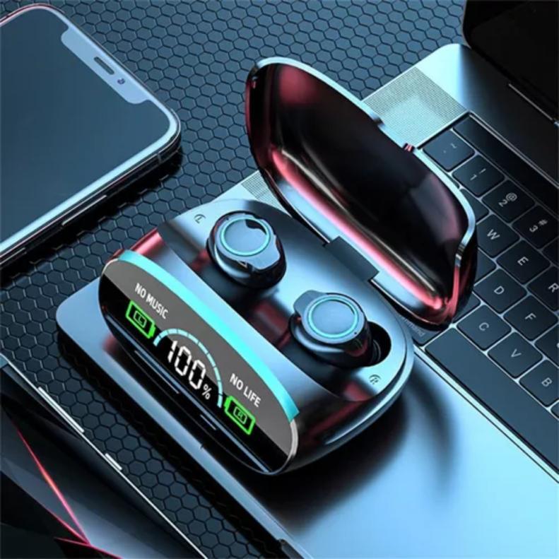 DAM. Fones de ouvido para jogos X15 TWS, Bluetooth 5.0. Modos de som para  jogos e música. Base de carregamento com luzes led RGB. Controle de toque.  - DAM