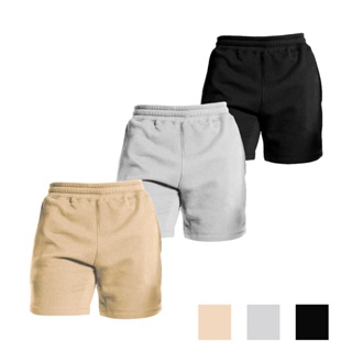 KIT 3 Bermudas De Moletom Com Elástico na cintura e Cordão de ajuste Interno