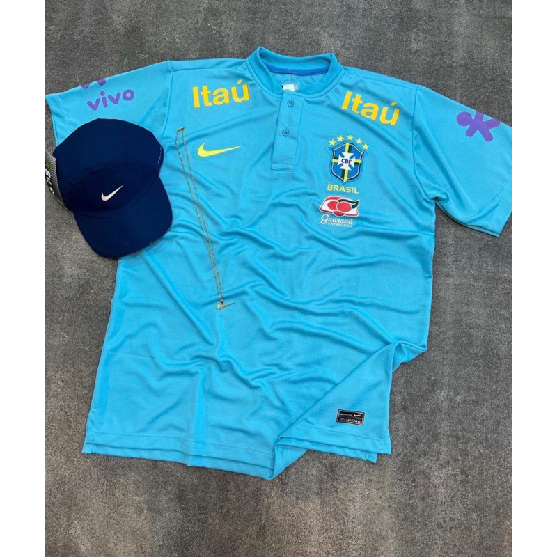 Camisa Camiseta Uniforme Brasil azul bb lançamento novo