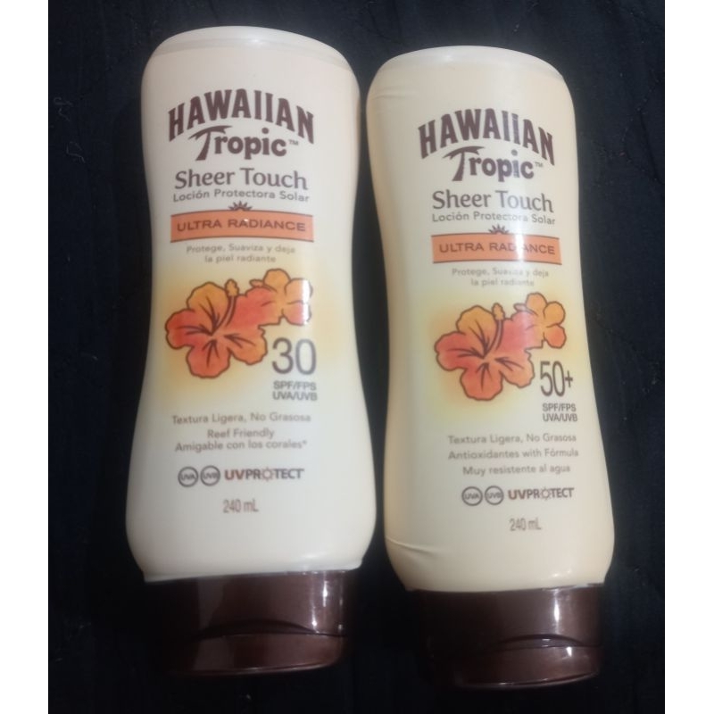 Hawaiian Tropic Sheer Touch Ultra Radiance Spf/Fps 30 ou 50+ Loción ...