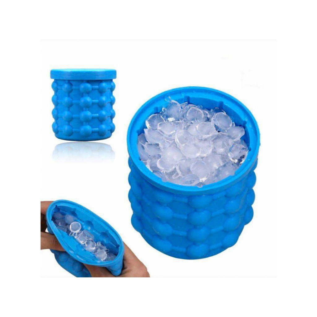 Mini Balde Forma De Gelo Em Silicone Ice Magic Cube Compacto | Faz até 120 Cubos de gelo