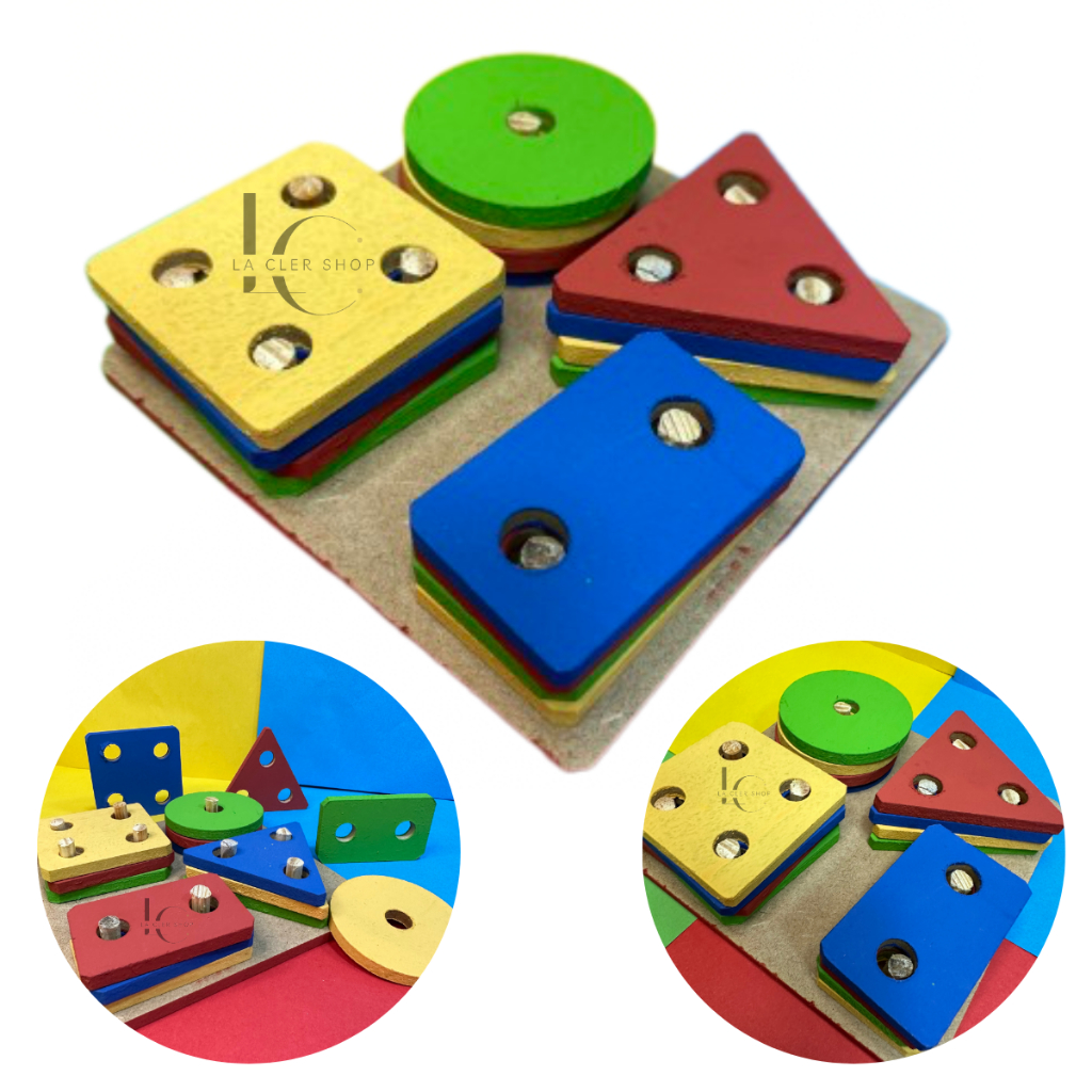 Brinquedo Pedagógico Educativo Em Madeira Prancha De Seleção Encaixe