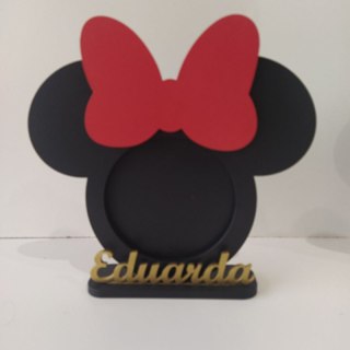 Porta Retrato Minnie ou Mickey MDF Nome personalizado