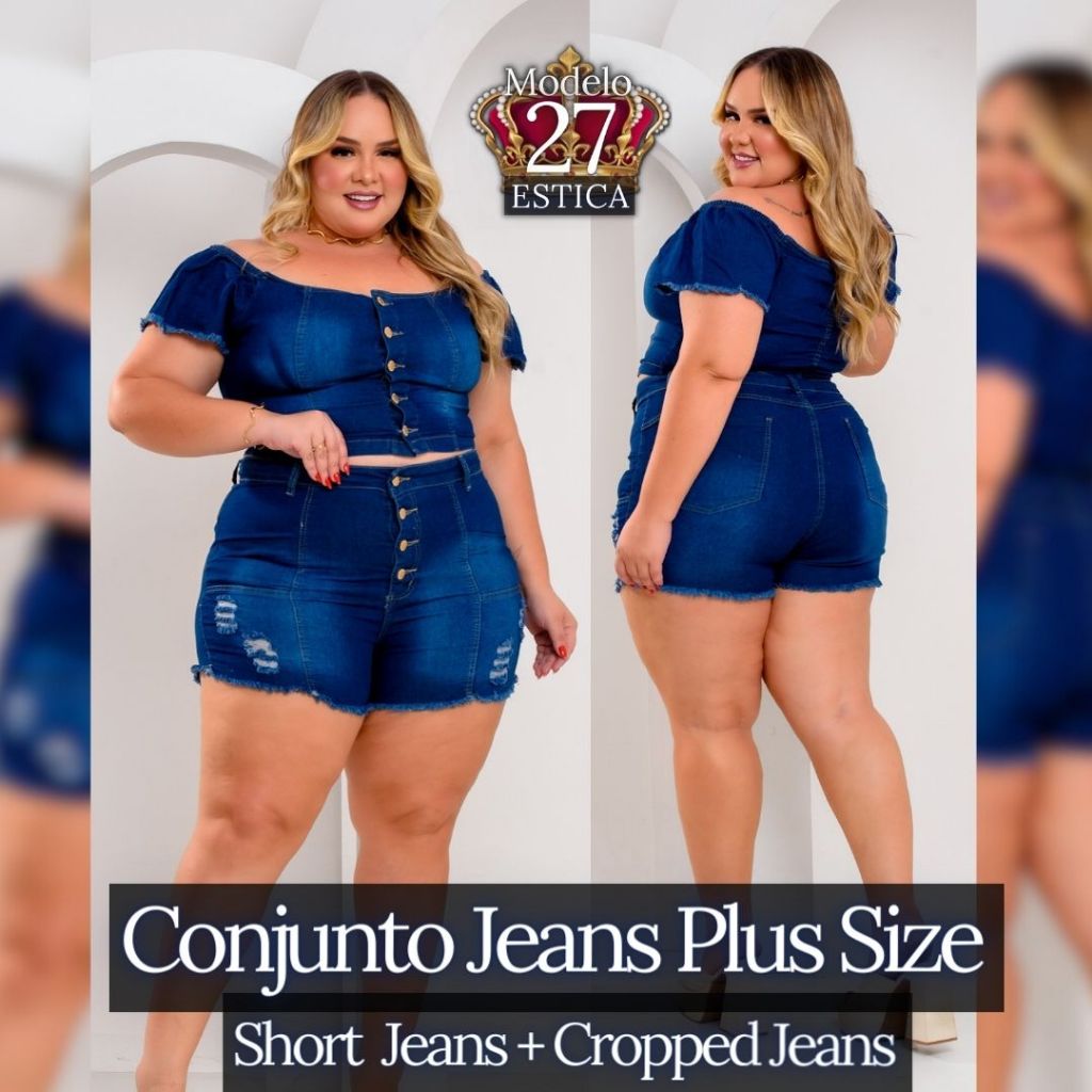 Conjunto Jeans Feminino Premium Lycra