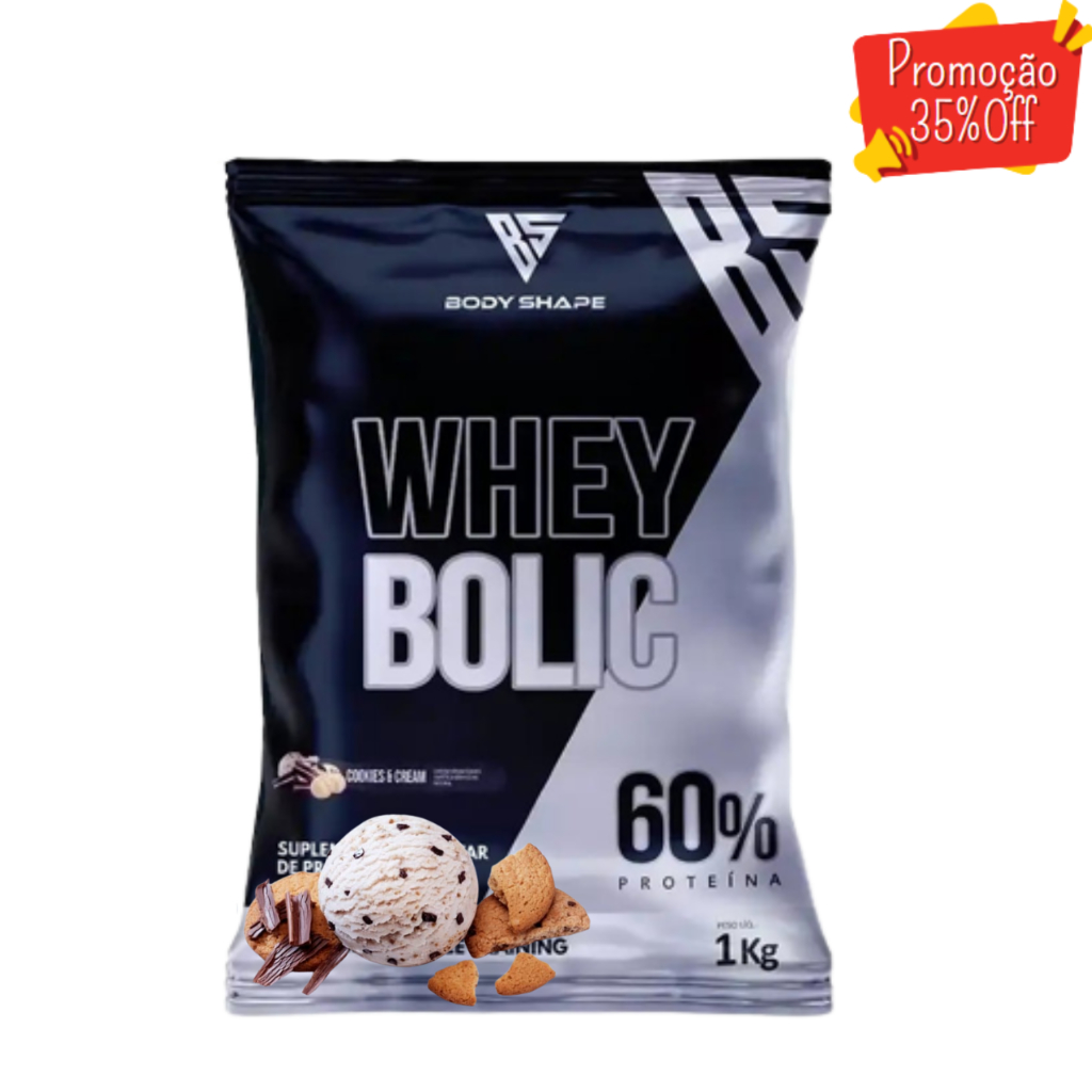whey Protein Bolic 1.0kg Concentrado Isolado Biscoito e creme