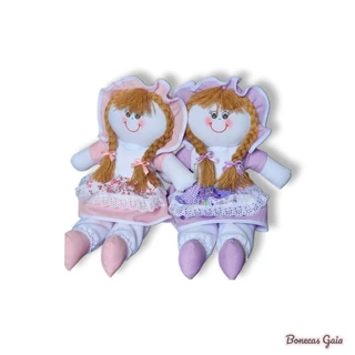 Boneca de Pano Artesanal 35cm kit 5 unidades Bonecas Gaia