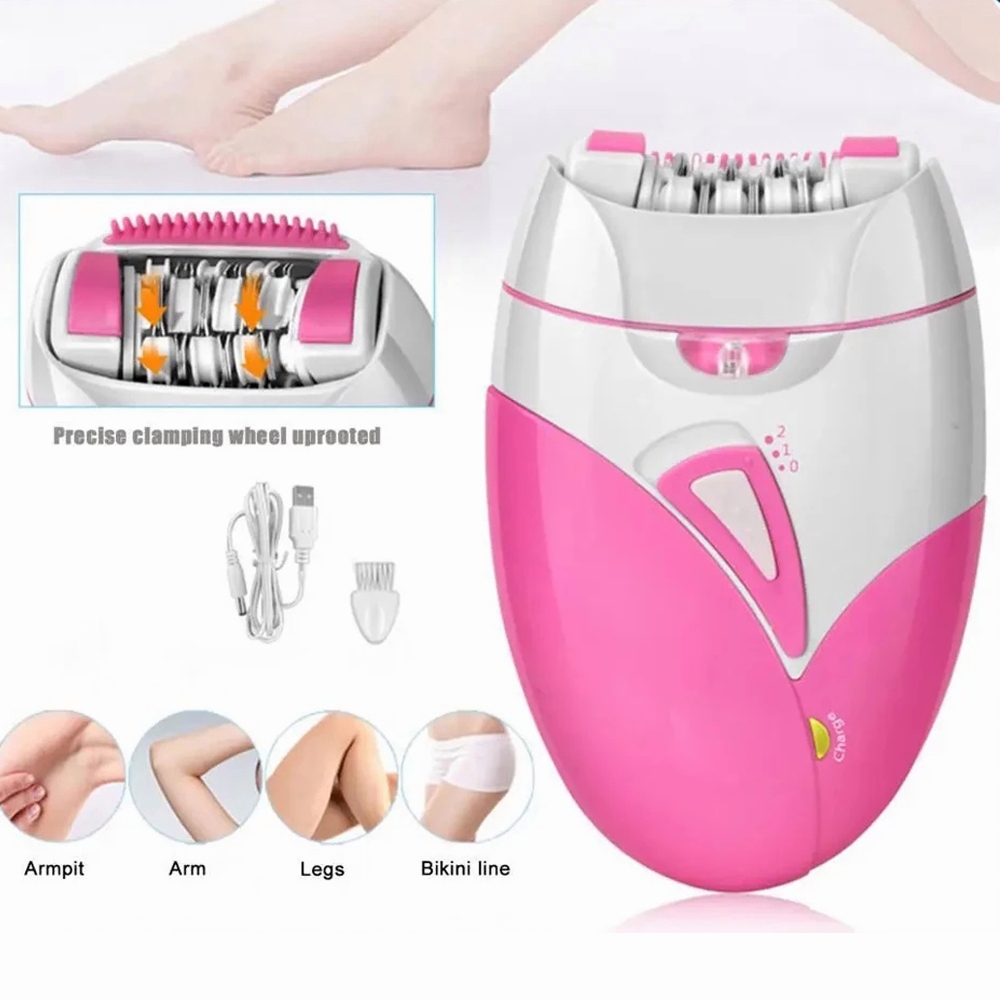 Electric Hair Epilator Removal for Women with LED Light Cordless Epilator for Lady Legs Arms and Face Safe Trimmer Tweezers for