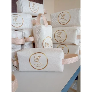 NECESSAIRE BOX 60 UNIDADES BEGE PERSONALIZADA.