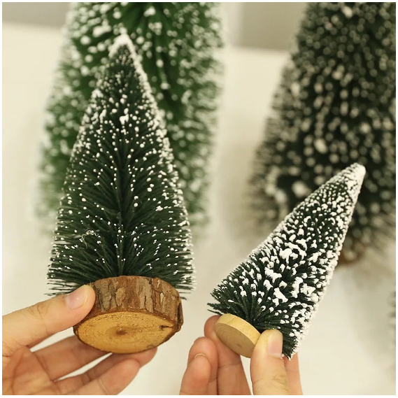 Mini Árvore de Natal pinheirinho Decoração Natalina Madeira Enfeite de Natal 15cm