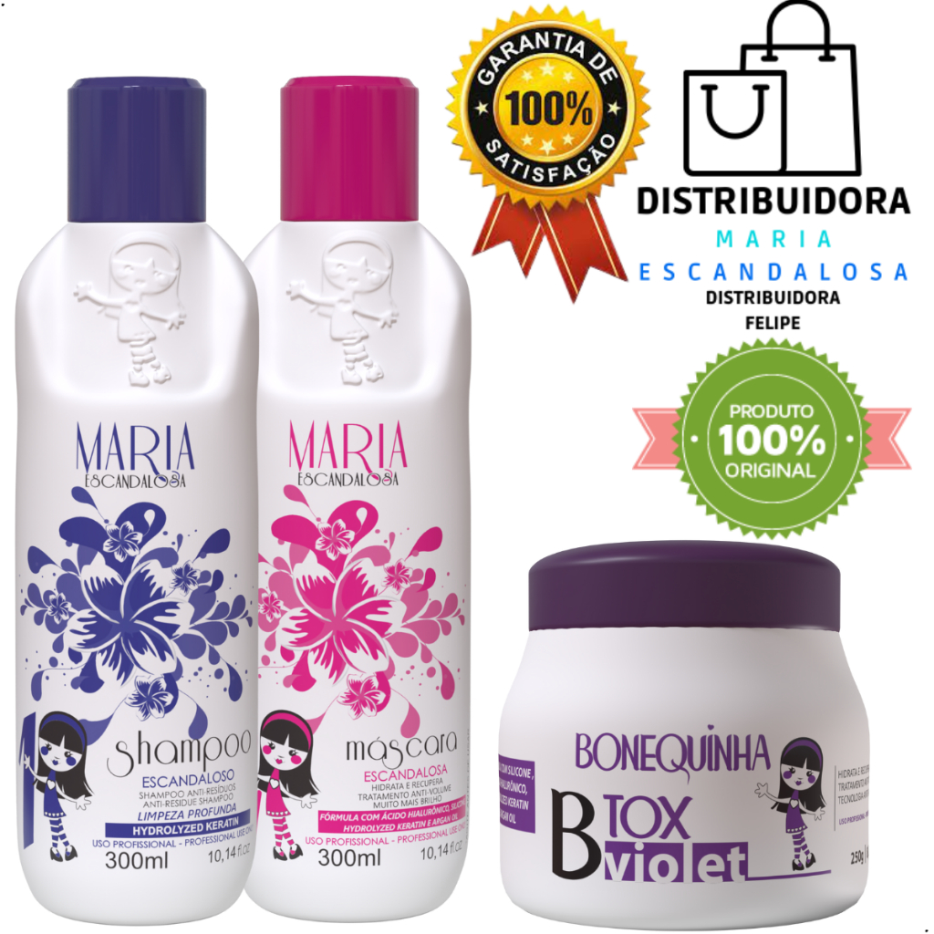 Progressiva Tradicional Maria 2x300ml + Botox Violet 250g Maria ...